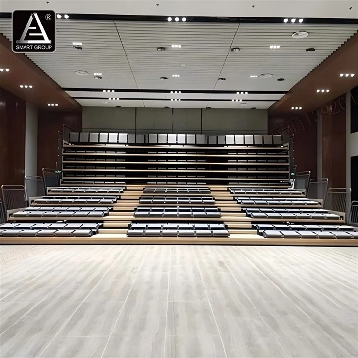 Indoor Audience Systems Electric Retractable Bleacher Seating ITelescopic Bleachers Seating